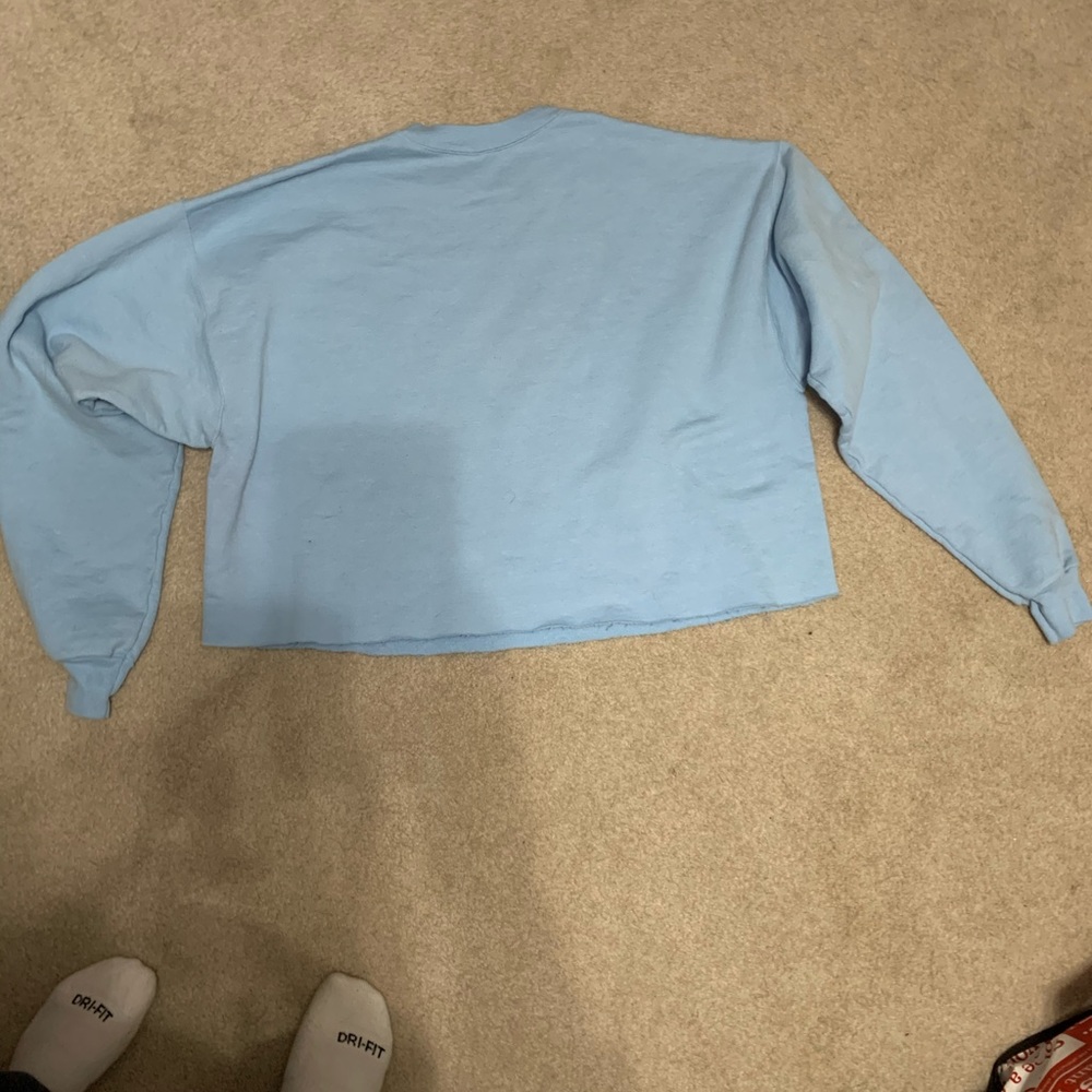 Cropped crew neck sweatshirt